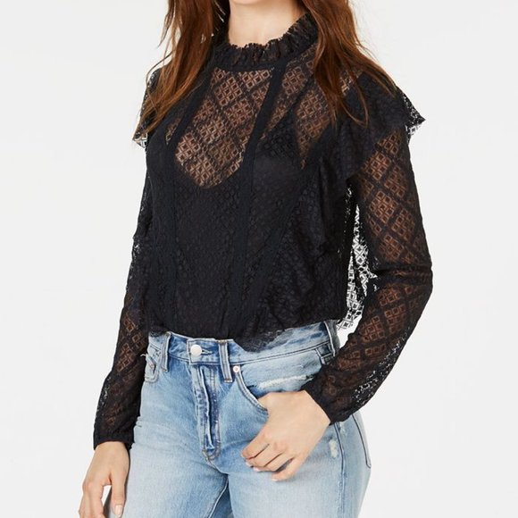 Free People Tops - 🎉HP🎉Free People Goldie Bodysuit in Black Lace
